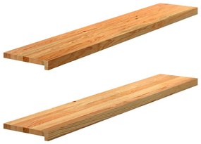 vidaXL Περβάζια παραθύρων 2 τεμ. Αν. Καφέ 140x30x2εκ. Μασίφ Ξύλο Δρυός