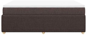 vidaXL Κρεβάτι Boxspring με Στρώμα Σκούρο Καφέ 160x200 εκ Υφασμάτινο