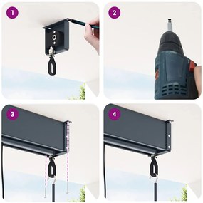 vidaXL Στόρι Σκίασης Ρόλερ Εξωτερικού Χώρου Μπλε / Λευκό 60 x 250 εκ.