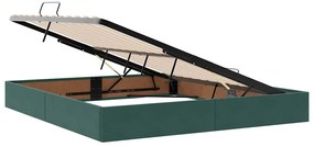 vidaXL Κρεβάτι Αποθήκης με στρώμα Σκούρο Πράσινο 180 x 200 cm Βελούδο