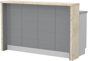 Πάγκος νησίδας Hudson-Μήκος: 160 εκ.-Γκρι-Latino Marble