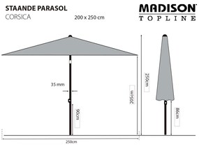 Madison Ομπρέλα Κήπου Corsica Taupe 200 x 250 εκ. - Μπεζ-Γκρι