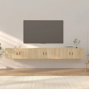 vidaXL Έπιπλα Τηλεόρασης Επιτοίχια 3 τεμ. Sonoma Δρυς 100x34,5x40 εκ