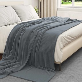vidaXL Κουβέρτα Σκούρο Γκρι 220 x 240 cm Μαλλί