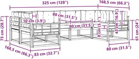 vidaXL Σειρά Καναπέ Εξωτερικού με μαξιλάρι 6 pcs Λευκό και Μπεζ