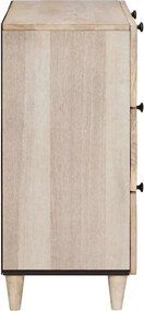 vidaXL Πλαϊνό γραφείο Λευκό 60 x 33 x 75 cm Μασίφ ξύλο μάνγκο