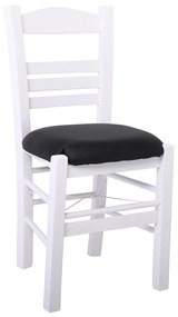 Καρέκλα ΣΙΦΝΟΣ Μαύρο/Λευκό Ξύλο/PVC 41x45x88cm