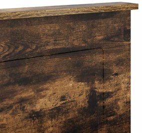 vidaXL Κεφαλάρι με κεφαλάρι Καπνιστό Δρύς 135 cm Επεξεργασμένο ξύλο