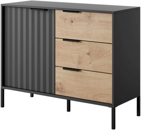 Μπουφές Rave ανθρακί+φυσικό Αρτιζάν 104x82x40cm