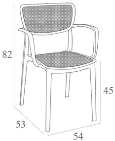 Πολυθρόνα Πολυπροπυλενίου Loft White 54X53X82εκ.