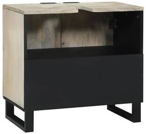 vidaXL Ντουλάπι νιπτήρα με ράφι Καφέ και Μαύρο 62 x 33 x 58 εκ.