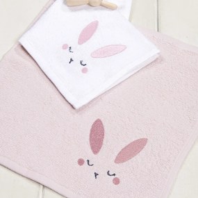 Πετσέτες Βρεφικές Sweet Bunny (Σετ 2τμχ) White-Pink Nima Σετ Πετσέτες 30x30cm 100% Βαμβάκι