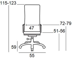 ΠΟΛΥΘΡΟΝΑ ΓΡΑΦΕΙΟΥ ΒΣ7800 ΛΕΥΚΟ 57Χ62Χ49-55/114-120εκ.