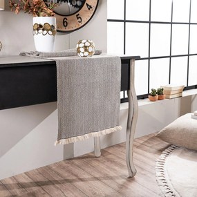 Τραβέρσα Minessota 04 Grey Teoran 45X180 Acrylic,Cotton,Polyester