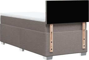 vidaXL Κρεβάτι Boxspring με Στρώμα Taupe 80x200 εκ. Υφασμάτινο