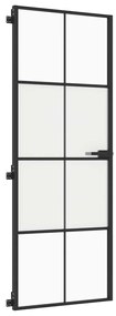 vidaXL Εσωτερική Πόρτα Μαύρη 76x201,5 εκ. Ψημένο Γυαλί και Αλουμίνιο