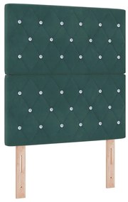 vidaXL Κρεβάτι με ελατήρια Σκούρο πράσινο 80 x 200 cm Βελούδο