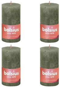 Bolsius Κεριά Κύλινδρος Ρουστίκ 4 τεμ. Φρέσκο Λαδί 130 x 68 χιλ.