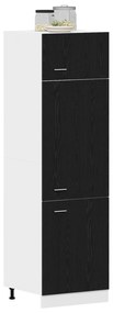 vidaXL Ντουλάπα Ψυγείου σε Μαύρη Δρυς - 60x57x207 εκ, Ξύλινη Κατασκευή