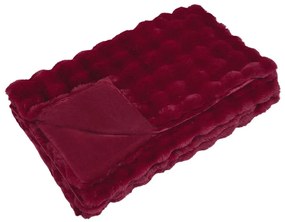 vidaXL Ψεύτικη κουβέρτα από κουνέλι Olite 4 pcs Βεραμάν Κόκκινο