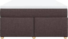 vidaXL Κρεβάτι Boxspring με Στρώμα Σκούρο Καφέ 160x200 εκ Υφασμάτινο