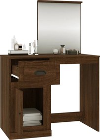 vidaXL Μπουντουάρ με Καθρέφτη Καφέ Δρυς 90x50x132,5 εκ. Επεξ. Ξύλο