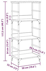 Βιβλιοθήκη 50x33x117,5 εκ. από Επεξεργασμένο Ξύλο - Καφέ