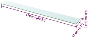 vidaXL Ράφι Πάνελ Διάφανο 110 x 12 εκ. Γυάλινο