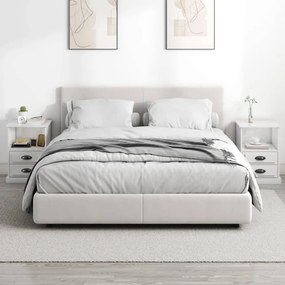 vidaXL Κομοδίνα 2 τεμ. Γυαλιστερό Λευκό 43x36x60 εκ.