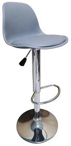 Σκαμπό Μπάρ 2τμχ Bar92 Grey Pu/Pp 37x33x102εκ. ZITA PLUS 37X33X60-81/81-102εκ.