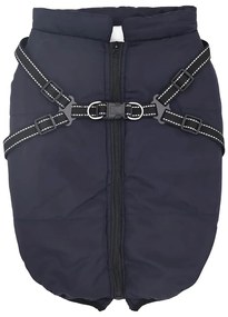 vidaXL Μπουφάν Σκύλου με ιμάντα Σκούρο μπλε 3XL Φλις και Πολυεστέρας