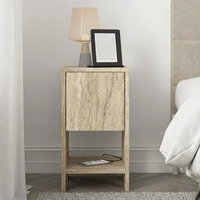 Κομοδίνο Ema Megapap χρώμα travertine 30x30x55εκ.