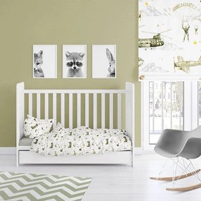 Σεντόνι Βρεφικό Airforce 196 Με Λάστιχο White-Khaki DimCol Κούνιας 70x155cm 100% Cotton