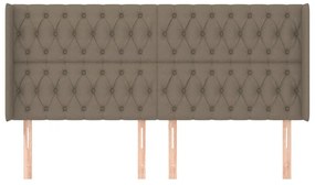 Κεφαλάρι με Πτερύγια Taupe 203x16x118/128 εκ. Υφασμάτινο - Μπεζ-Γκρι