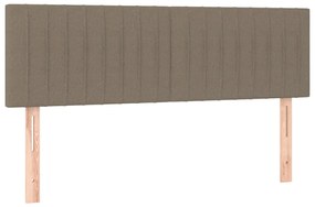 vidaXL Κρεβάτι Boxspring με Στρώμα Taupe 140x190 εκ. Υφασμάτινο