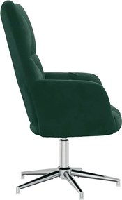 vidaXL Πολυθρόνα Relax Σκούρο Πράσινο Βελούδινη