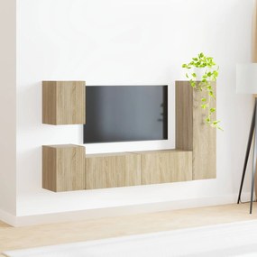 vidaXL Σετ επίπλου τηλεόρασης 4 pcs Δρύς Sonoma Επεξεργασμένο ξύλο