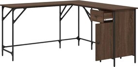 vidaXL Γραφείο Καφέ Δρυς 141x141x75 εκ. από Επεξεργασμένο Ξύλο