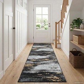 vidaXL Χαλί Runner LESAKA Μαύρο και Χρυσό 50 x 100 cm