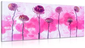 Εικόνα λουλουδιών με ροζ ατμό