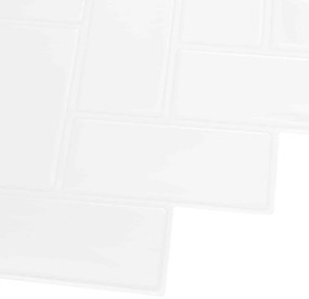 vidaXL Πλακάκι ψαροκόκαλο 10 pcs Λευκό 30 x 30 cm Πολυουρεθάνη και PET