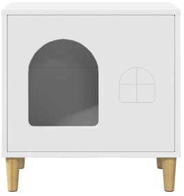 vidaXL Σπίτι Γάτας Λευκό 51 x 30 x 52 εκ. Επεξεργασμένο ξύλο