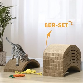 PawHut Σετ επιφανειών ξυσίματος για τροχό γάτας, αντοχή έως 5kg, 55x25,5x3cm, Καφέ