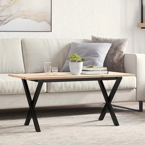 vidaXL Τραπεζάκι Σαλονιού Πλαίσιο Χ 40x40x35εκ Μασίφ Πεύκο/Ατσάλι