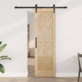 vidaXL Συρόμενη Πόρτα Καφέ 61 x 198.5 εκ. Μασίφ ξύλο πεύκου