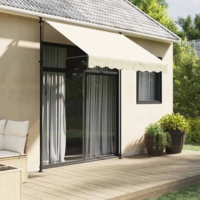 vidaXL Τέντα Συρόμενη Κρεμ 200 x 150 εκ. από Ύφασμα και Ατσάλι