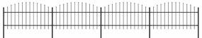 vidaXL Κάγκελα Περίφραξης με Λόγχες Μαύρα (1-1,25) x 6,8 μ. Ατσάλινα