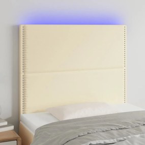 vidaXL Κεφαλάρι Κρεβατιού LED Κρεμ 80x5x118/128 εκ
