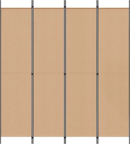 vidaXL 4-Πίνακας Διαχωριστικός Μπεζ 200 x 220 cm Ύφασμα