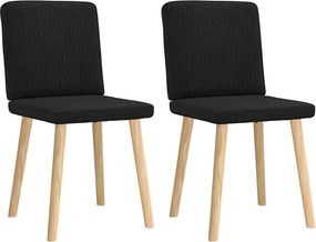 vidaXL Καρέκλες Τραπεζαρίας 2 τεμ. Μαύρες Υφασμάτινες